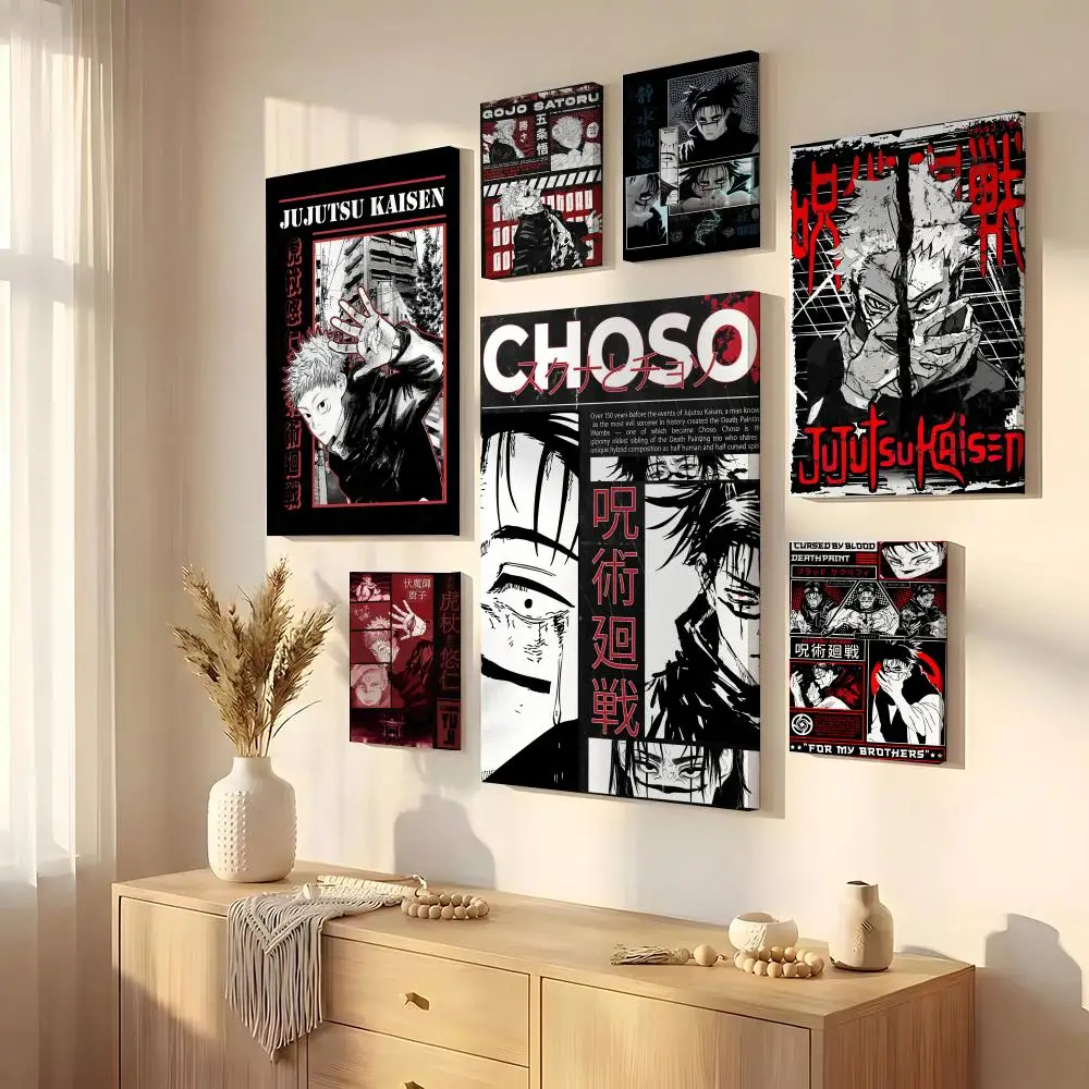 Anime J-Jujutsu Kaisen Painting Calligraphy Canvas Painting Art For Bedroom Living Room Home Decor Wall Decoration Decals Gift