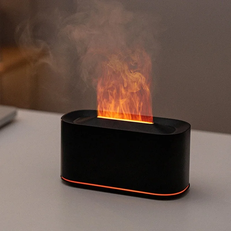 Aroma Humidifier Mini Air Humidifier for Home Bedroom Flame Essential Oils Diffuser Desktop Fragrance Diffuser with Night Light
