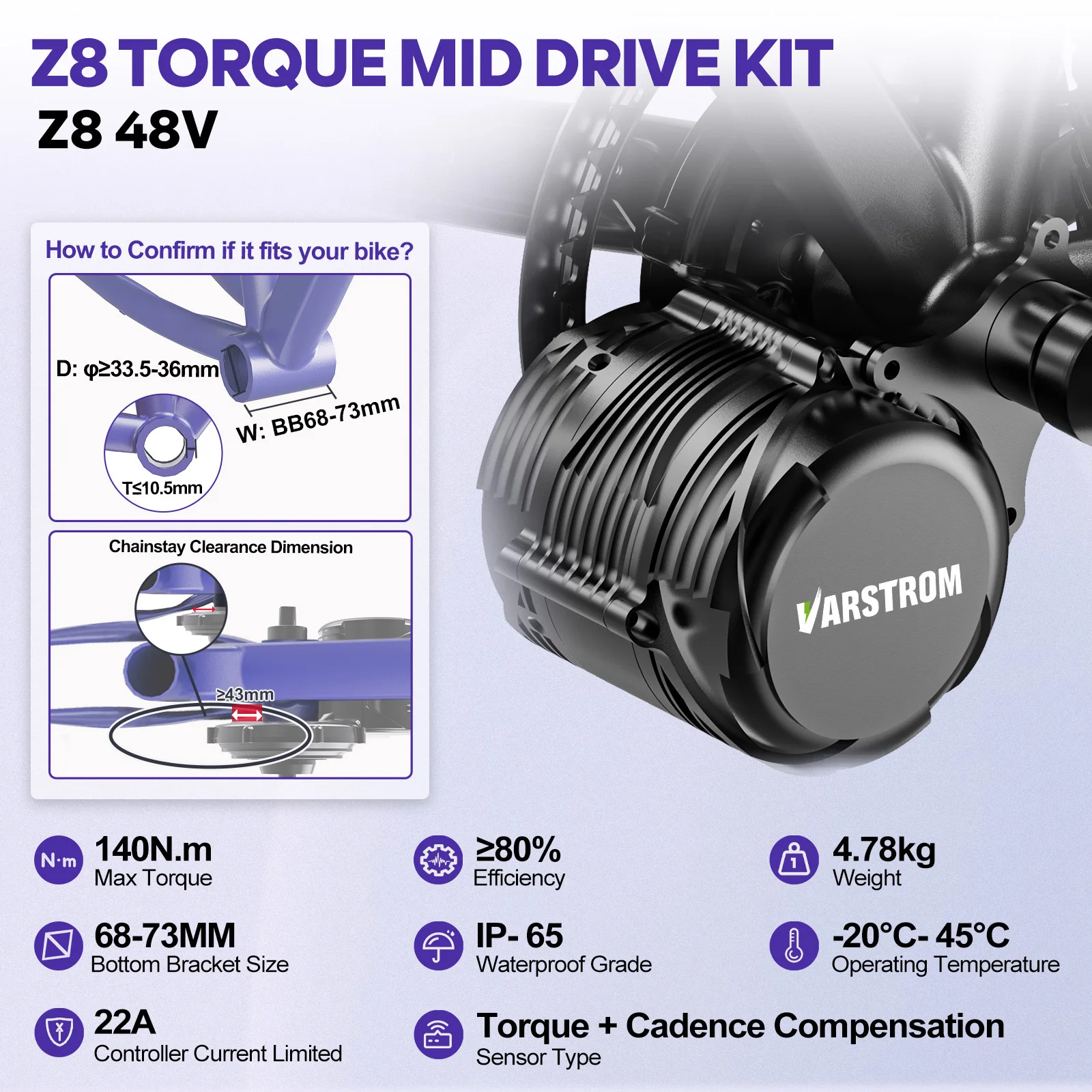 [مخزون أمريكي] طقم محرك وسطي V - مراجعة Torque Sensor Mid Drive Motor Kit وسعره