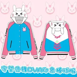 Arrogant Girl Game DVa Hoodie Cosplay Costume D.Va Adult Blue Baseball Coat Jacket Cosplay thin Hoodies Unisex Cotton Jacket