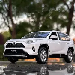 1:22 RAV4 SUV Alloy Car Model Diecast Metal Off-road Vehicles Car Model High Simulation Collection Sound and Light Kids Toy Gift