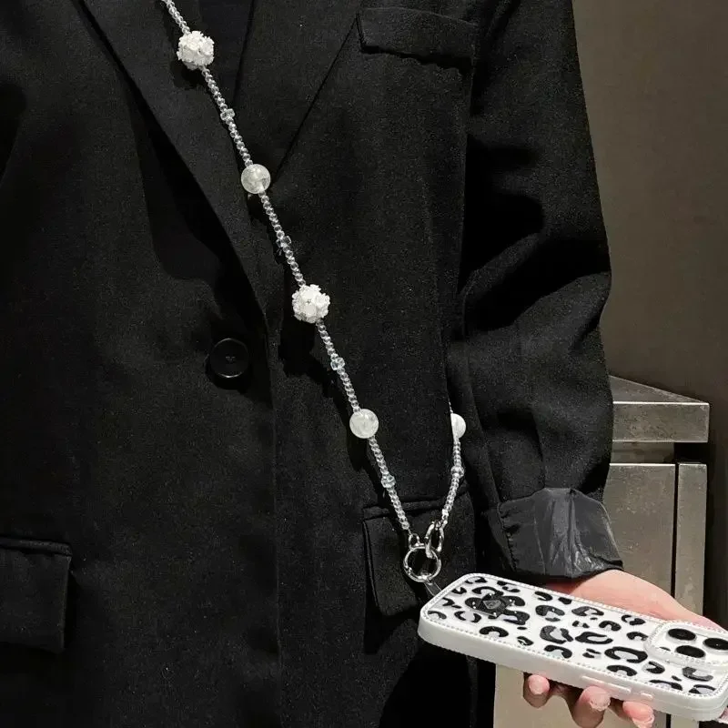 

Новый цветочный шар, звездное небо, бусины, хрустальные бусины, цепочка для мобильного телефона, крест Ins, женская модная уличная сумка с защитой от потери, длинная цепочка