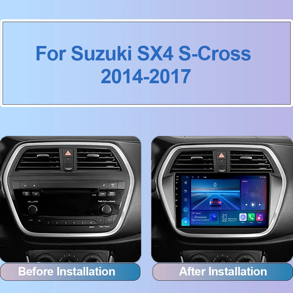 Android 14 Car Radio  For Suzuki SX4 S-Cross 2014-2017  Multimedia Player Video Player Navigation GPS 4G Carplay Auto Stereo RDS