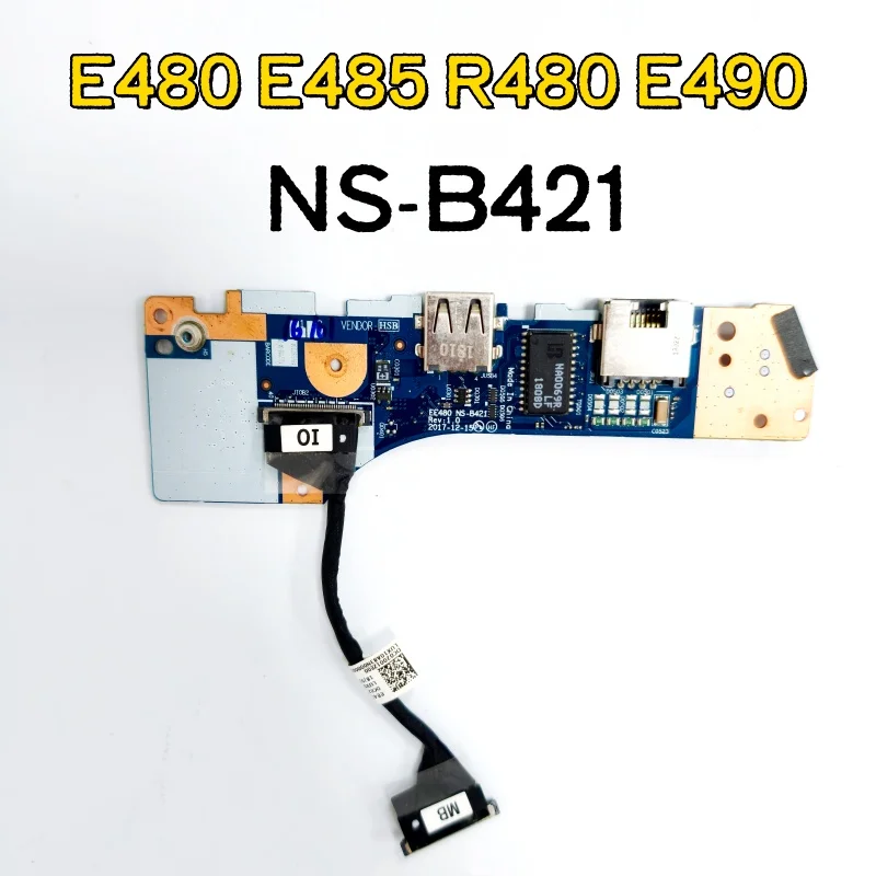 Плата кнопки питания USB NS-B421 для ноутбуков Lenovo Ideapad E480 E485 R480 E490, 100% протестирована, работает исправно.