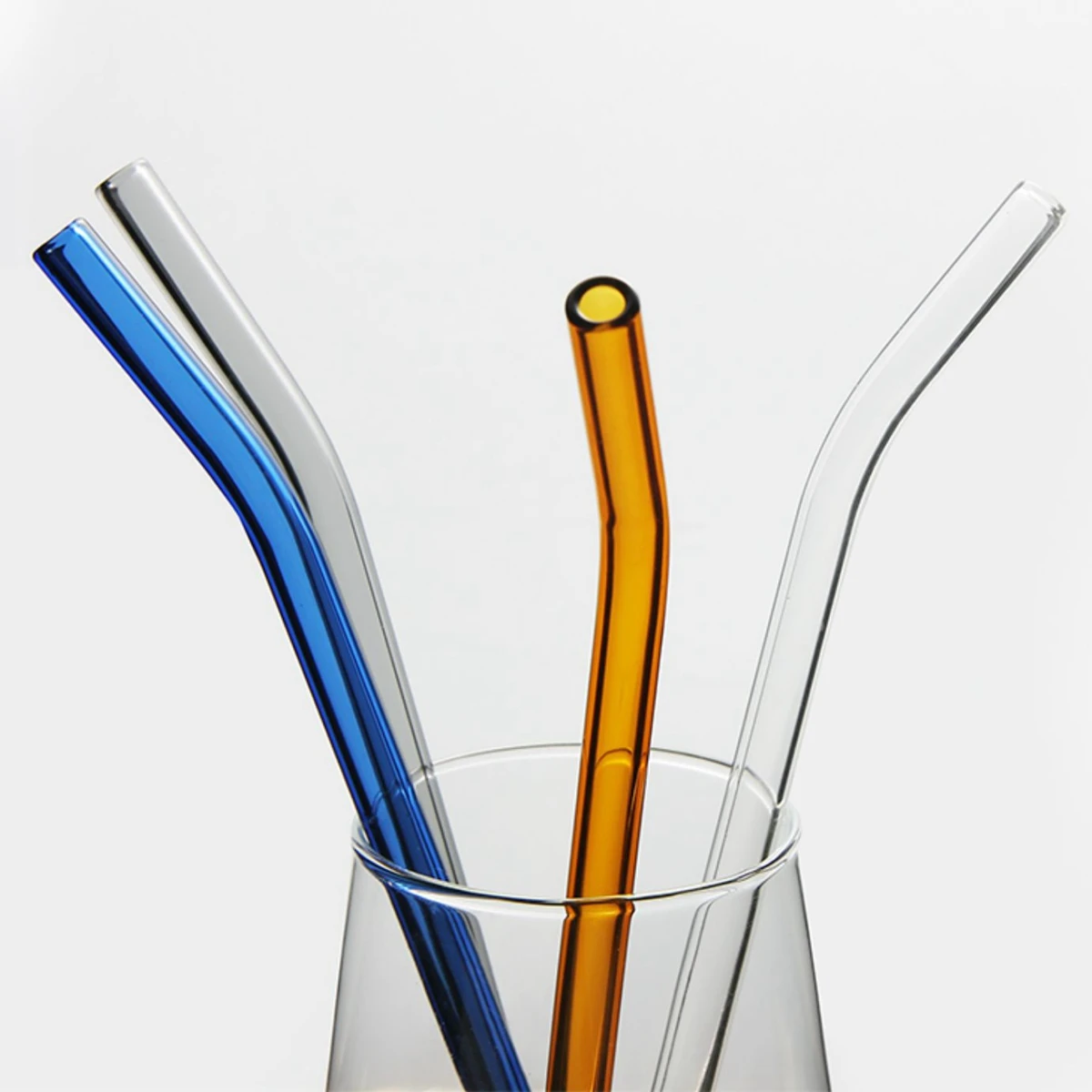 Reusable Glass Straws Drinking Straws for Smoothies Cocktails Straws Eco-friendly Bar Drinkware Straws with Brush Set Accessory