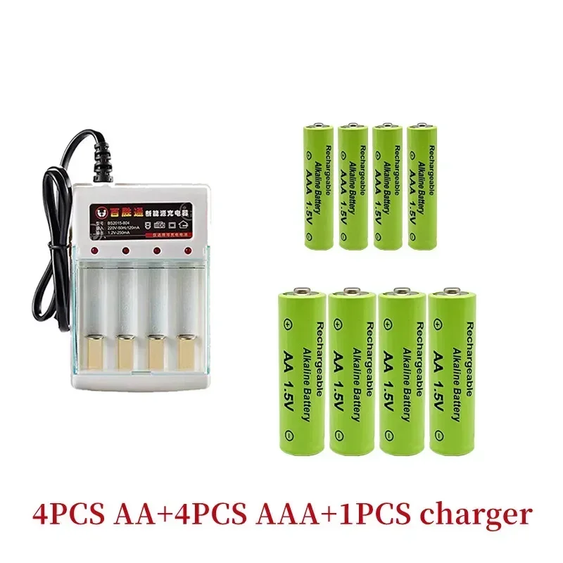 2024 Hot Selling 1.5V Rechargeable Battery AA9800MAH AAA8800MAH Alkaline Technology Battery with Charger, Suitable for Toys