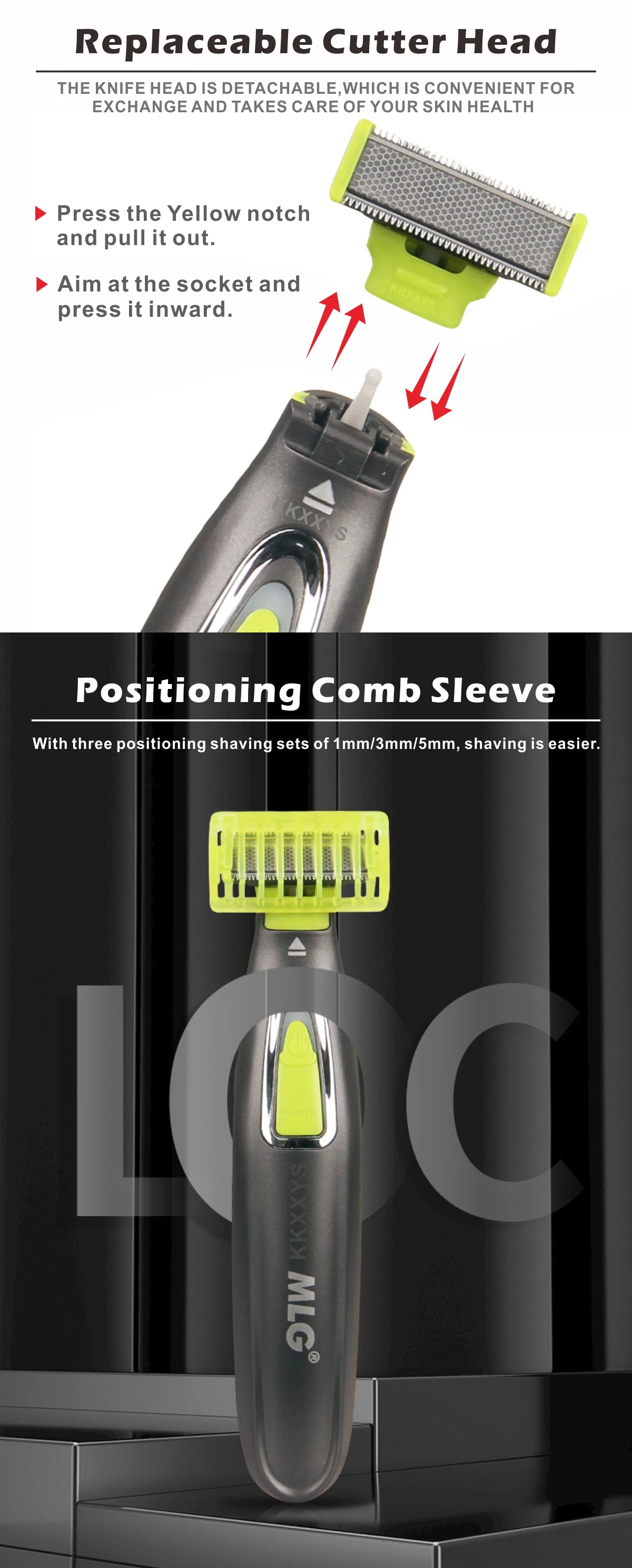 MLG Washable Rechargeable Electric Shaver Beard Razor Body Trimmer Men Shaving Machine Hair Face Care Cleaning