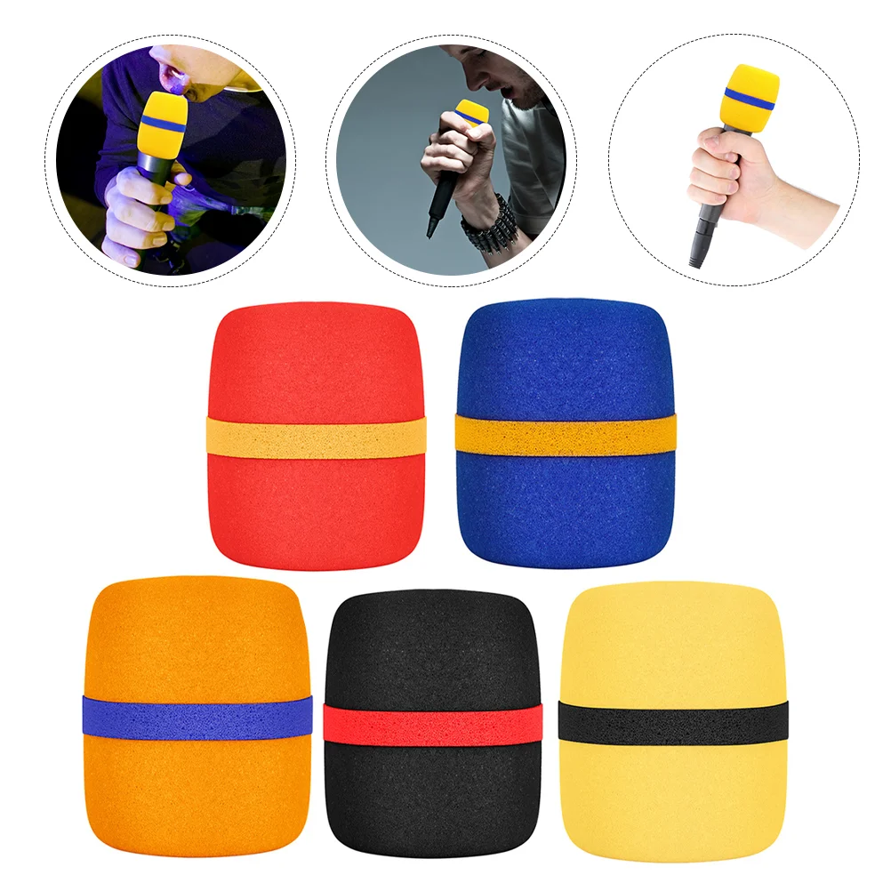 

5 Pcs Microphone Foam Cover Windscreen Shield Sponge Protector Windproof Protectors Protective Thickened