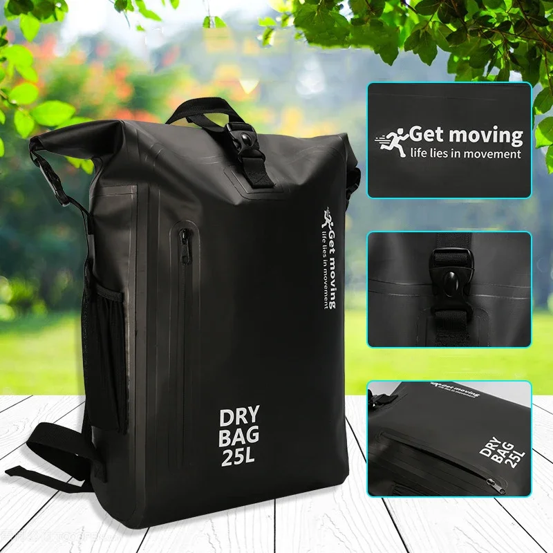 25L Waterproof Dry Bag Backpack for Kayaking Roll Top Dry Backpack Floating Outdoor Dry Sack Boating Sailing Rafting Camping