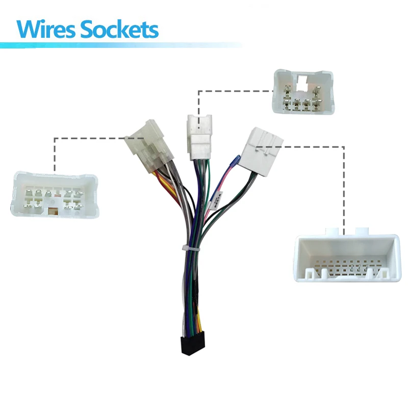 android Car radio iso harness  For Toyota Old Highlander Camry Corolla RAV4 16 pin Wiring Harness Plug Power Cable adapter