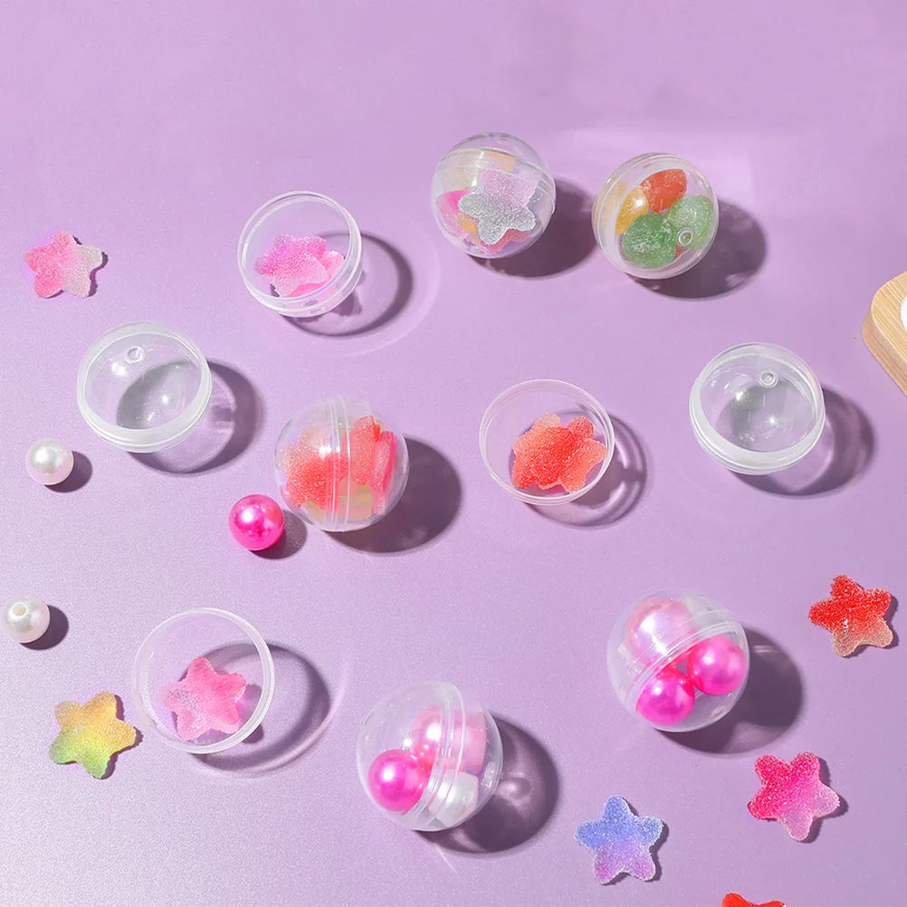 Capsules transparentes rechargeables, 150 pièces, boules rondes claires pour distributeurs automatiques, stockage de perles, fournitures artisanales, balles de jeu