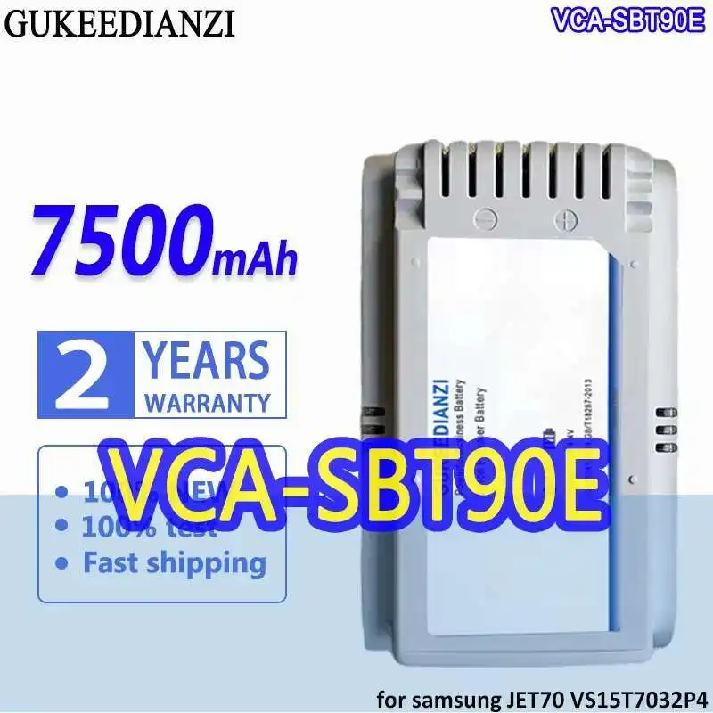 

Vca-SBT90E Белый высокопроизводительный аккумулятор для пылесоса для домашних животных 7500 мАч для Samsung JET70 VS15T7032P4