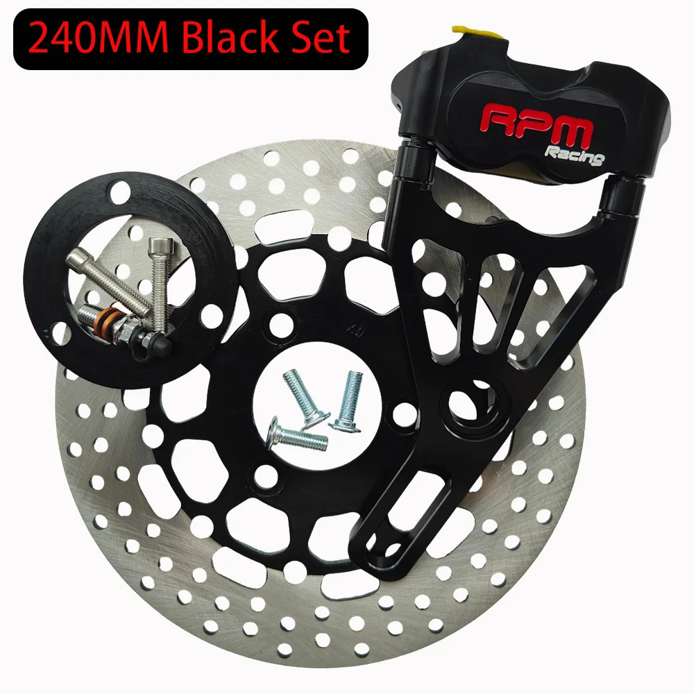 240mm Fixed Disc RPM Rear Brake Caliper Assembly Complete Brake Kit Adapter Bracket For Scooter E-Motorbike Rear Fork Mod Parts