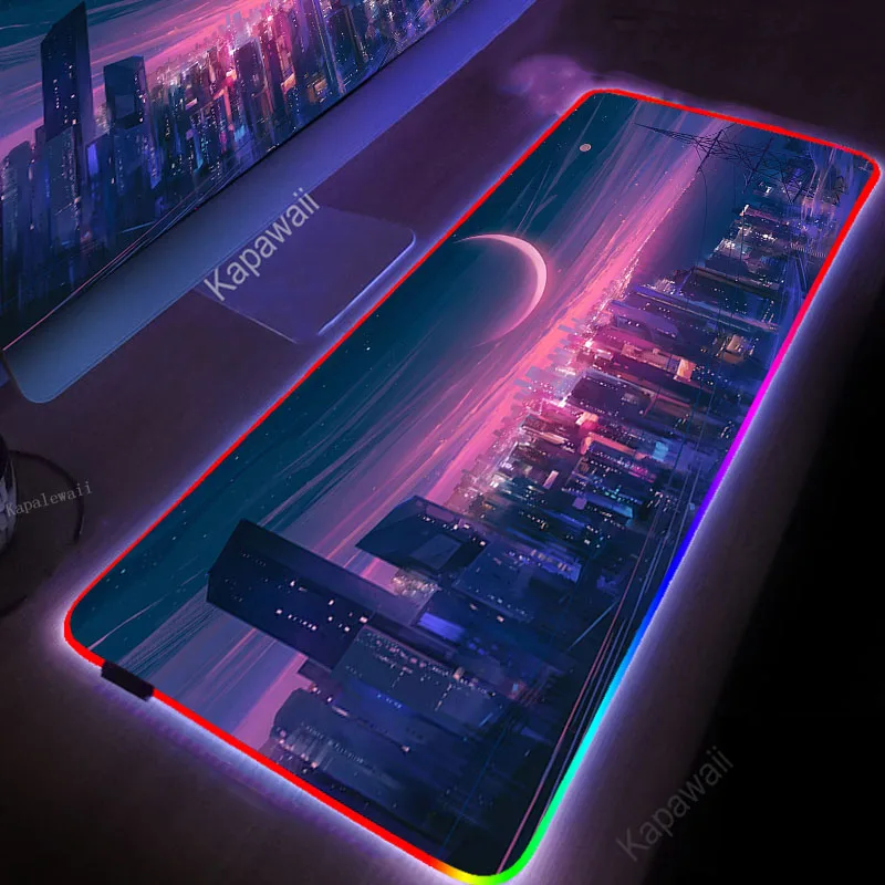 

RGB Mouse Pad Gaming Computer Large Mousepad Backlit XXL Mause Mats Night Neon Keyboard LED Gamer Mause Carpet 900x400 Desk Mat