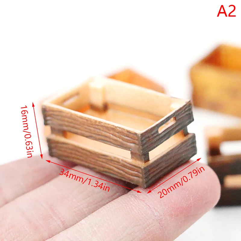 ✰✪1:12 Dollhouse Miniature Wooden Frame Storage Basket Organizer Box Home Decor Desk Organizer Box Desktop Sundries Collection