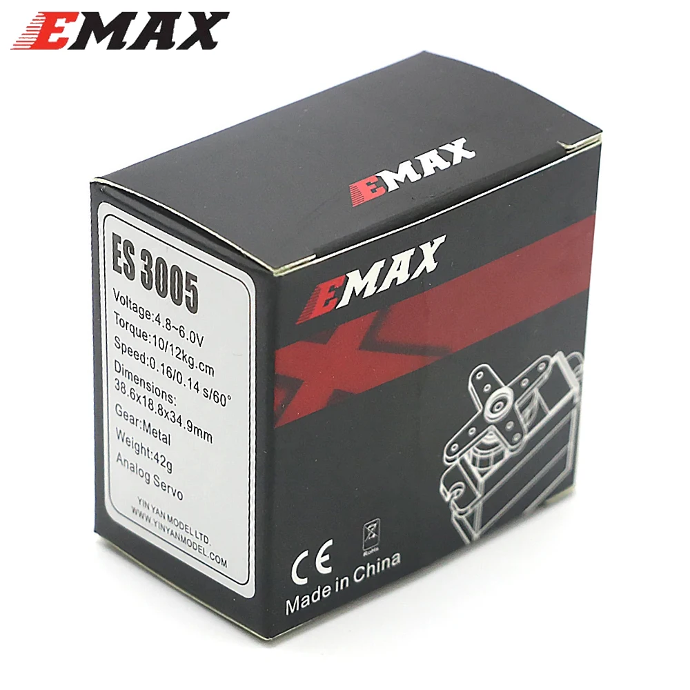 4pcs Emax ES3005 4.8-6.0V 13kg High Torque Metal Gears Waterproof Analog Servo For RC Car Boat Airplane Helicopter Accessories