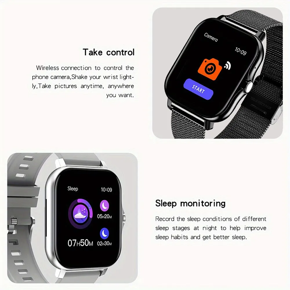 Nuevo reloj inteligente con pantalla a Color de 1,44 pulgadas, completamente táctil, esfera personalizada, reloj inteligente con Bluetooth que habla, reloj inteligente de moda para hombres y mujeres