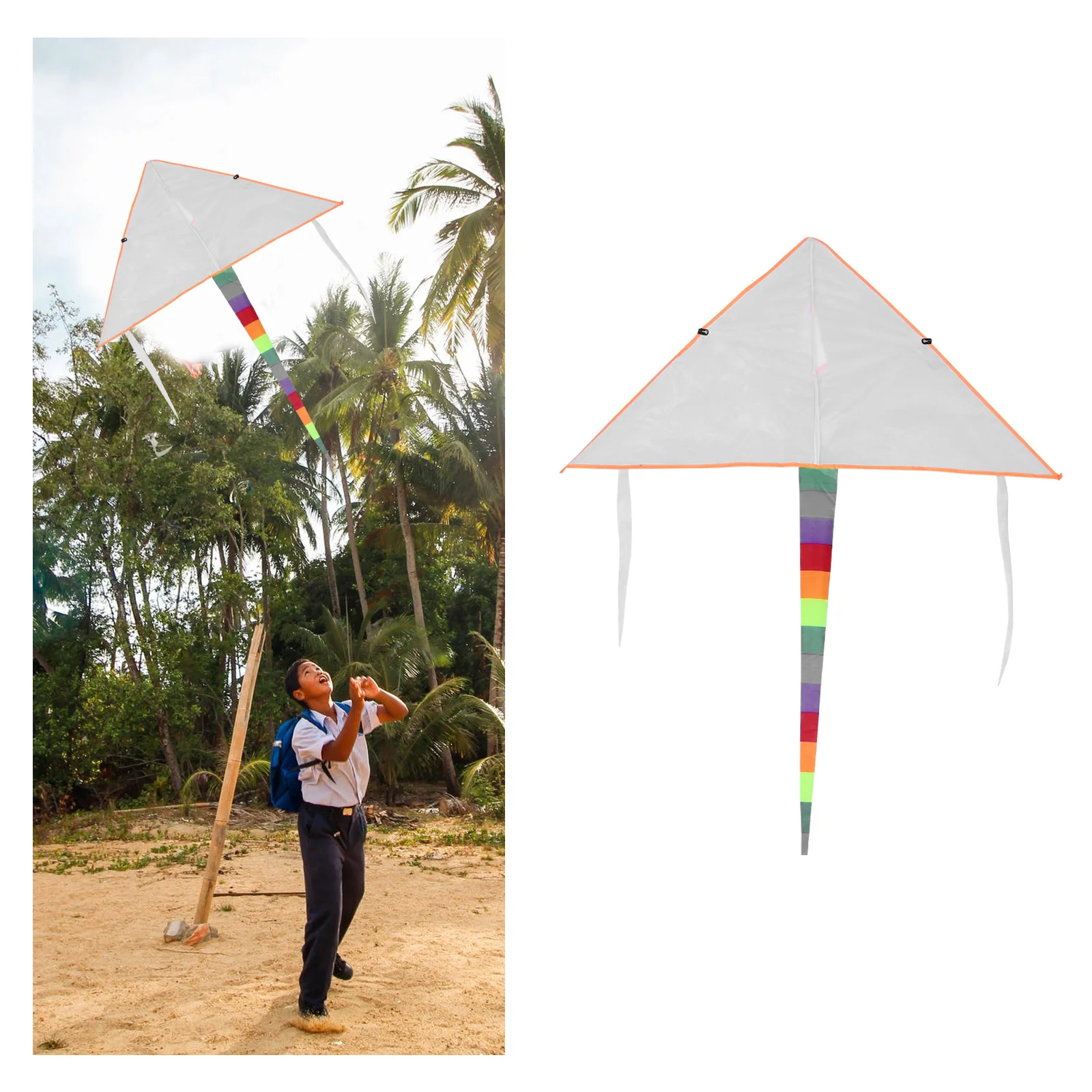 4 conjuntos de pintura em branco kit diy para crianças poliéster leve voando ao ar livre atividade criativa pipa em branco