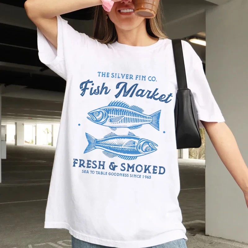 Fiction Because Real Life Is Terrible Women's White T-Shirt Short Sleeve Summer Street Fun Casual Style Tee Trendy Women's T-Shi