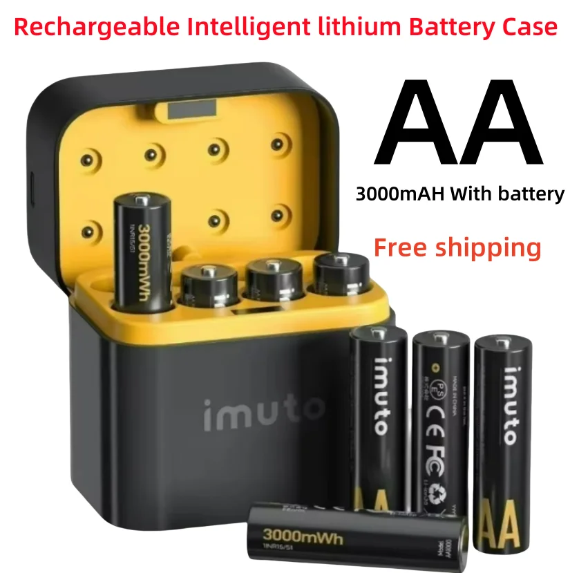 NEW 8 Slot Charger Imuto 3000mWh AA Battery Charger Independent Slot Fast Charging for 1.5V Lithium Lion Rechargeable Batteries