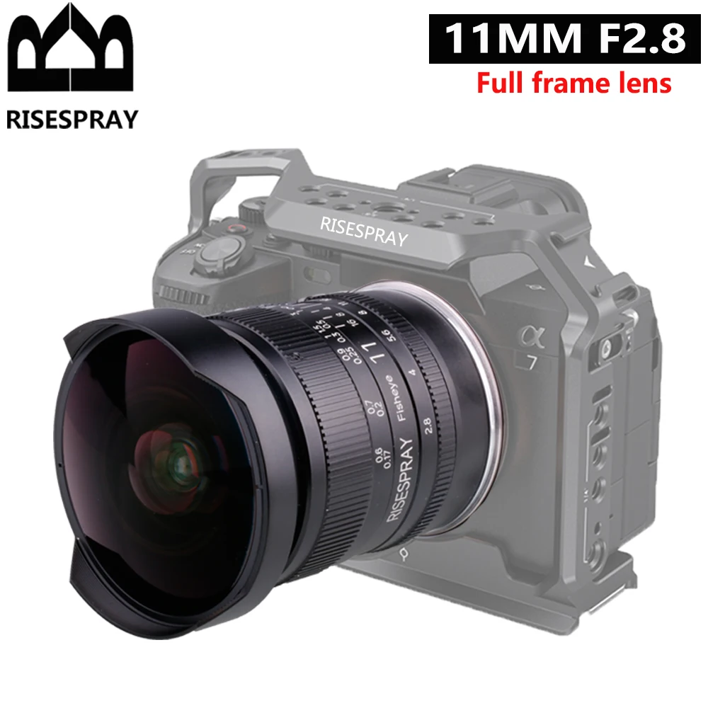 RISESPRAY 11mm F2.8 Full Frame Fisheye Wide Angle Lens for Sony E Mount Canon RF Nikon Z Mirrorless Camera