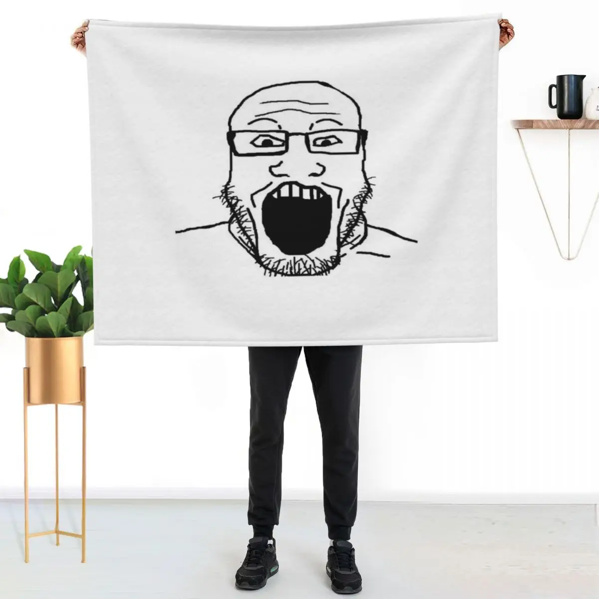 

Markiplier Soyjak Throw Blanket Easy Care Comfortable Blanket for Couch