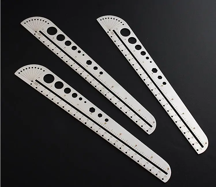 Special shaped stainless steel multi-function ruler Graduated ruler Office compass protractor Inner hexagon NO.TXF-2264