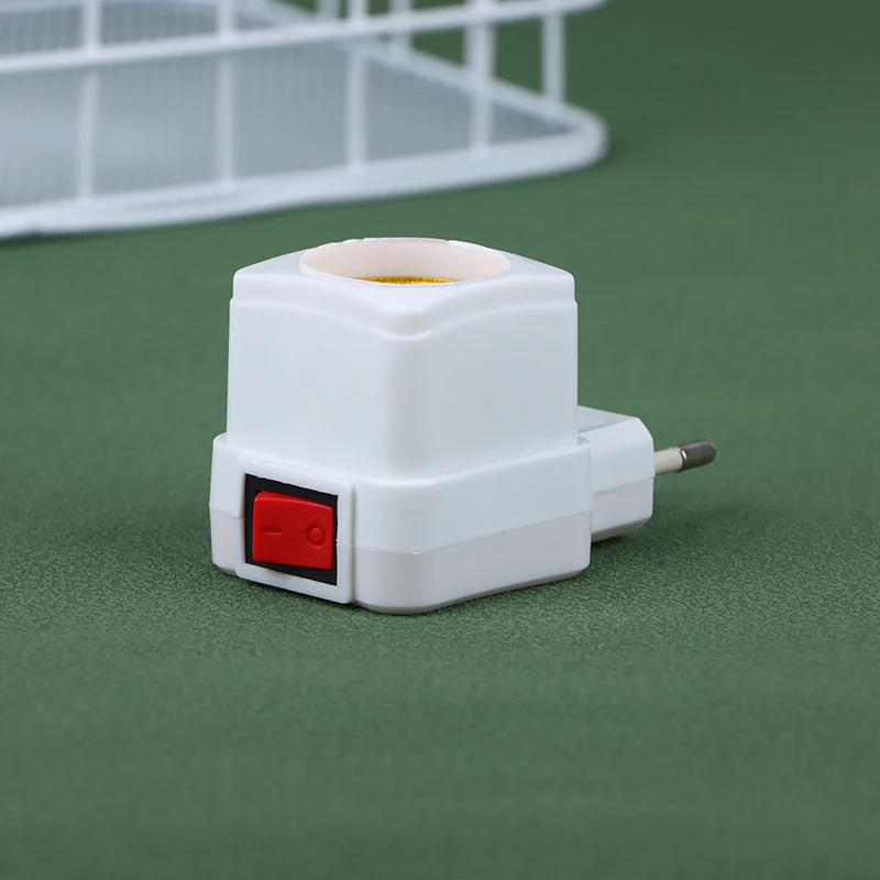 1Pc E27 Socket Lamp Bulb Adapter White LED Light Lamp Bulbs Socket Base Lamp Holder Holder Plug Adapter ON/OFF Switch