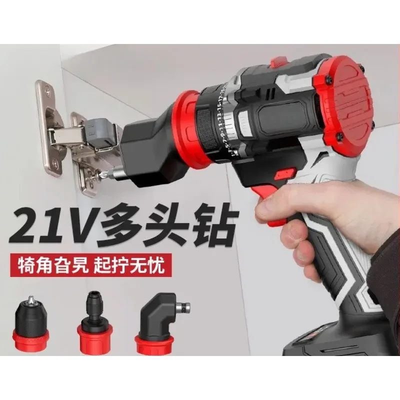Brushless Lithium Cordless Drill Multi Head Quick Change Chuck Multifunctional Electric Screwdriver Power Tool Home Decoration