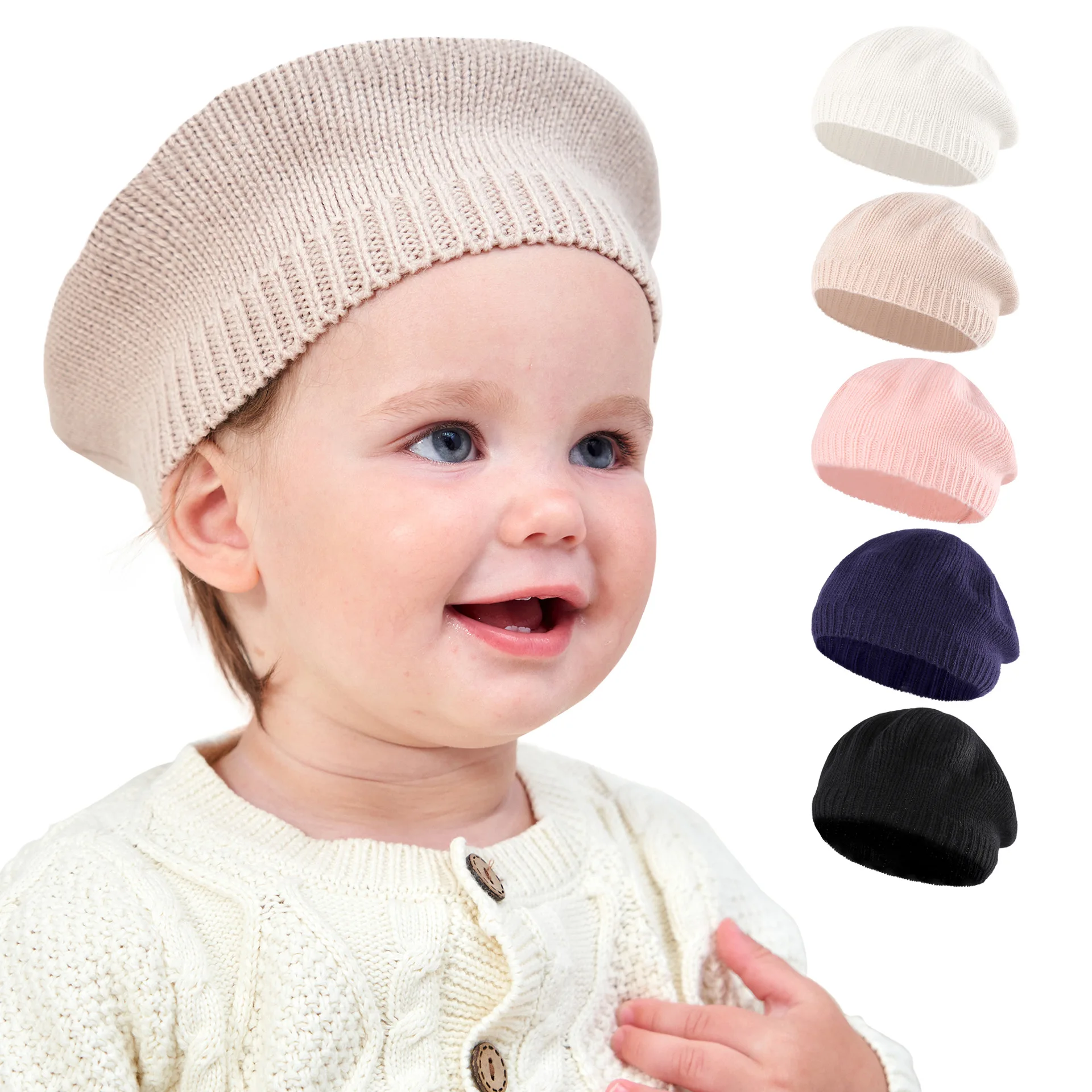 Baby Girls Beret Kids Fashion Hats French Artist Beanie Bonnet Retro Hat Vintage Plain Solid Elegant Accessories Warmer Stuff