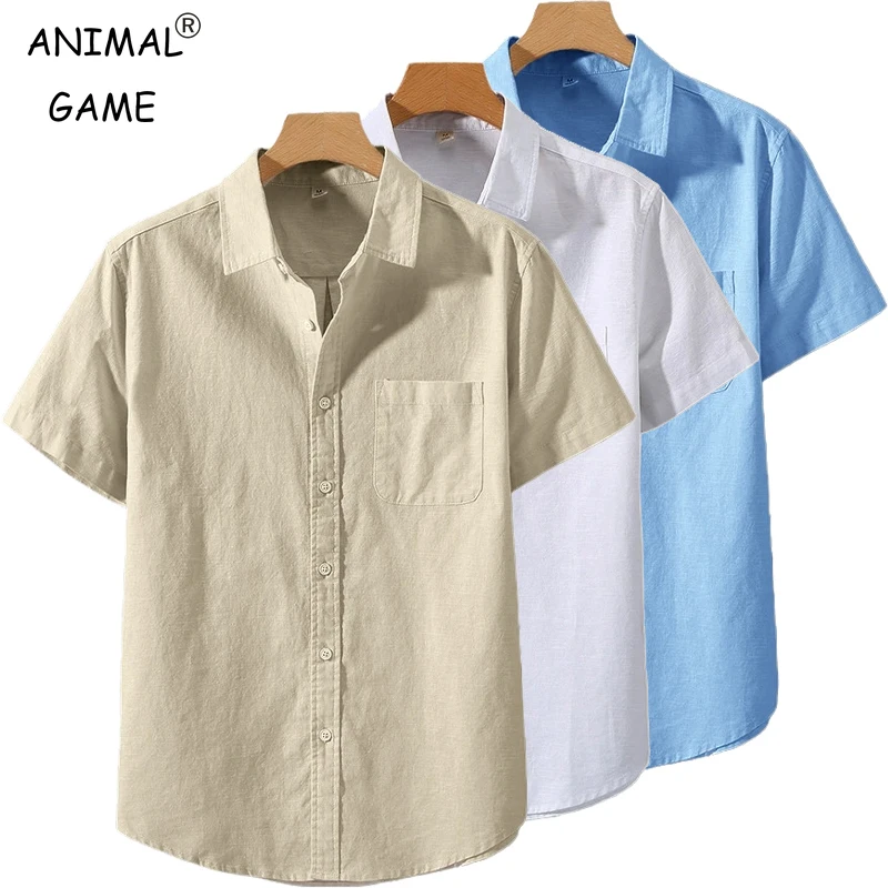 

Летние женские рубашки с коротким рукавом, однотонные футболки с воротником-стойкой, дышащие свободные молодежные базовые хлопковые рубашки с карманами