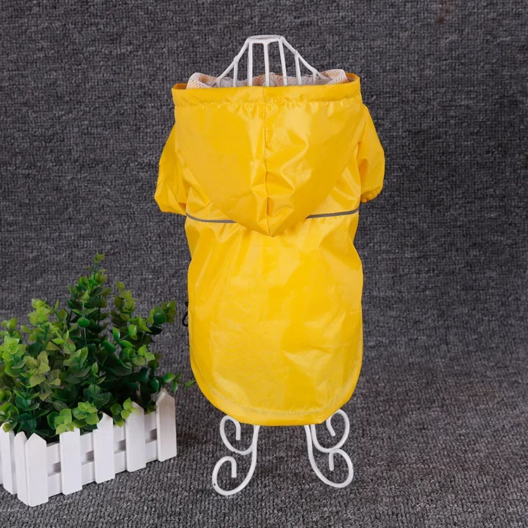 Manufacturer Wholesale Waterproof Grid Breathable Blue Red Yellow Pet Dog Raincoat