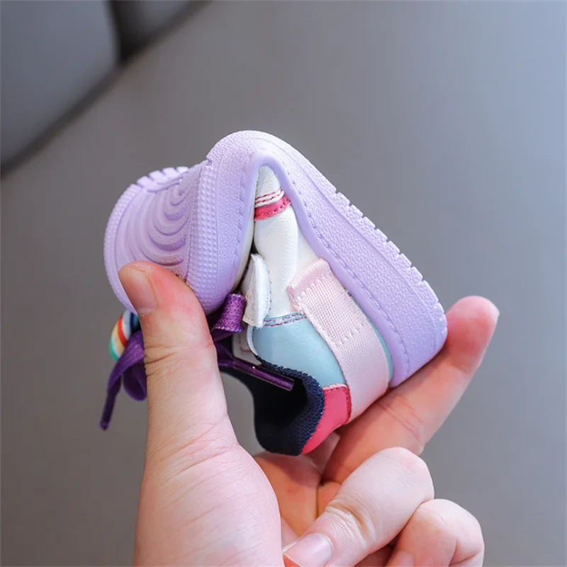 DIMI 2023 Autumn Children Shoes Girls Toddler Shoes Fashion Soft Breathable Non-Slip Candy Colors Flowers Baby Sneakers