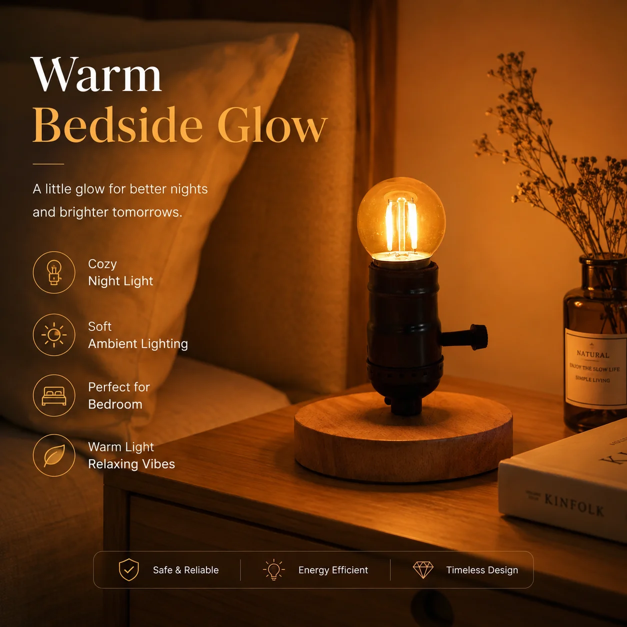 Retro Amber G40 E27 LED Dimming Bulb 220V 1W Globe Warm Yellow 2200K Replaceable Pendant Light String Lamp Decoration Home