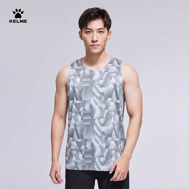 Kelme Sleeveless Sports Tank Top Men\'s Summer Trendy Basketball Training Clothes Running Fitness Top Football Vest