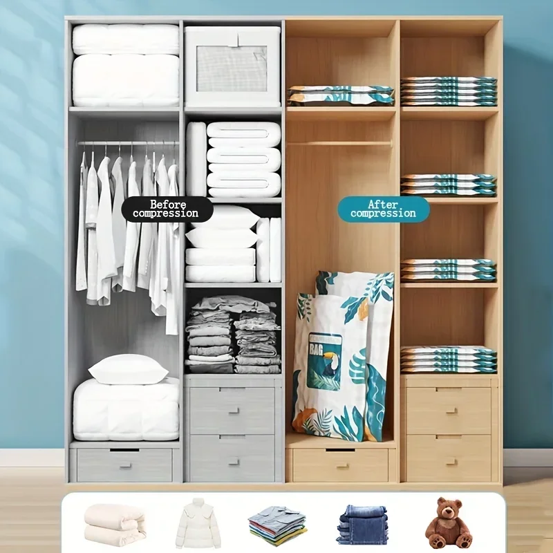 1/3/4/5/8 pcs Large Capacity Vacuum Compression Bag Blanket storage bag Dustproof Pouch Lightweight Clothes Bag For Travel