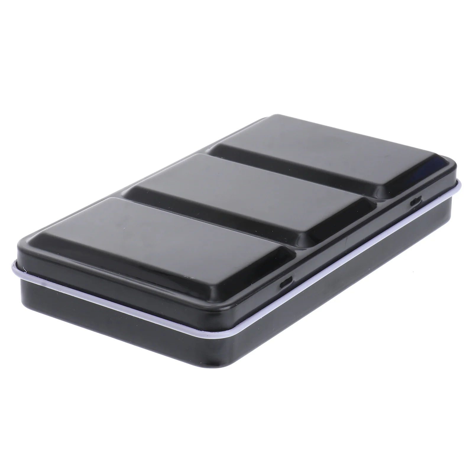 1 Set Empty Watercolor Tin Large Metal Paint Box Black Storage For Pigment Pans Art Crafts Supplies Container Fillable Palette