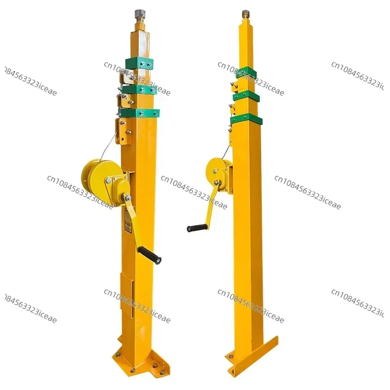 Hand cranked lifting pole, manual telescopic mechanical winch, lifting mast 3/4/5/6/7/8/9 meters