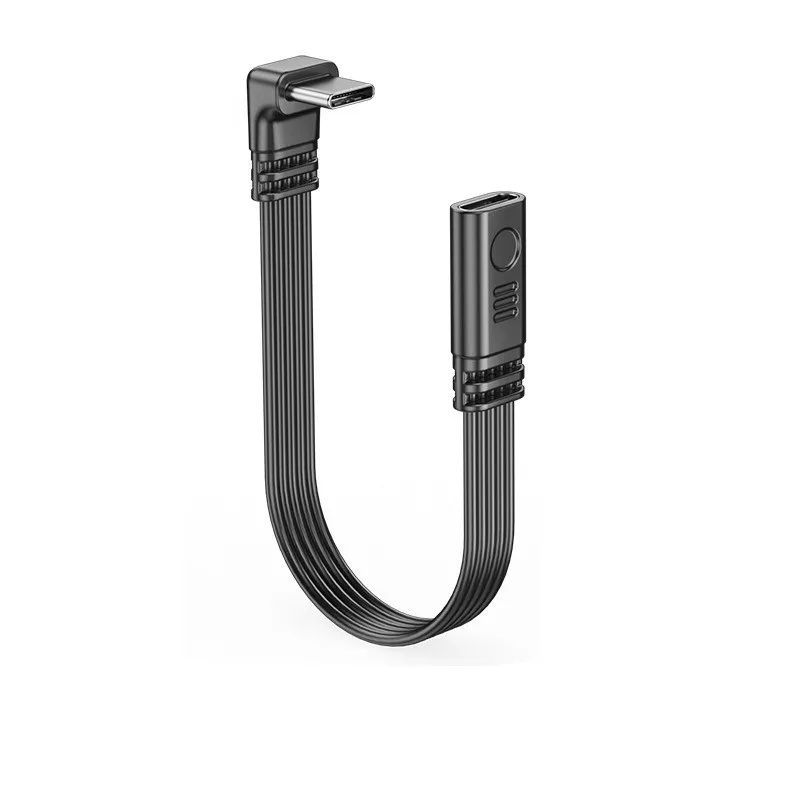 90 Degree USB C Extension Cable Male To Female Type C To Type C 480Mbps 45W Fast Charging Extender Data Cord for Samsung Xiaomi