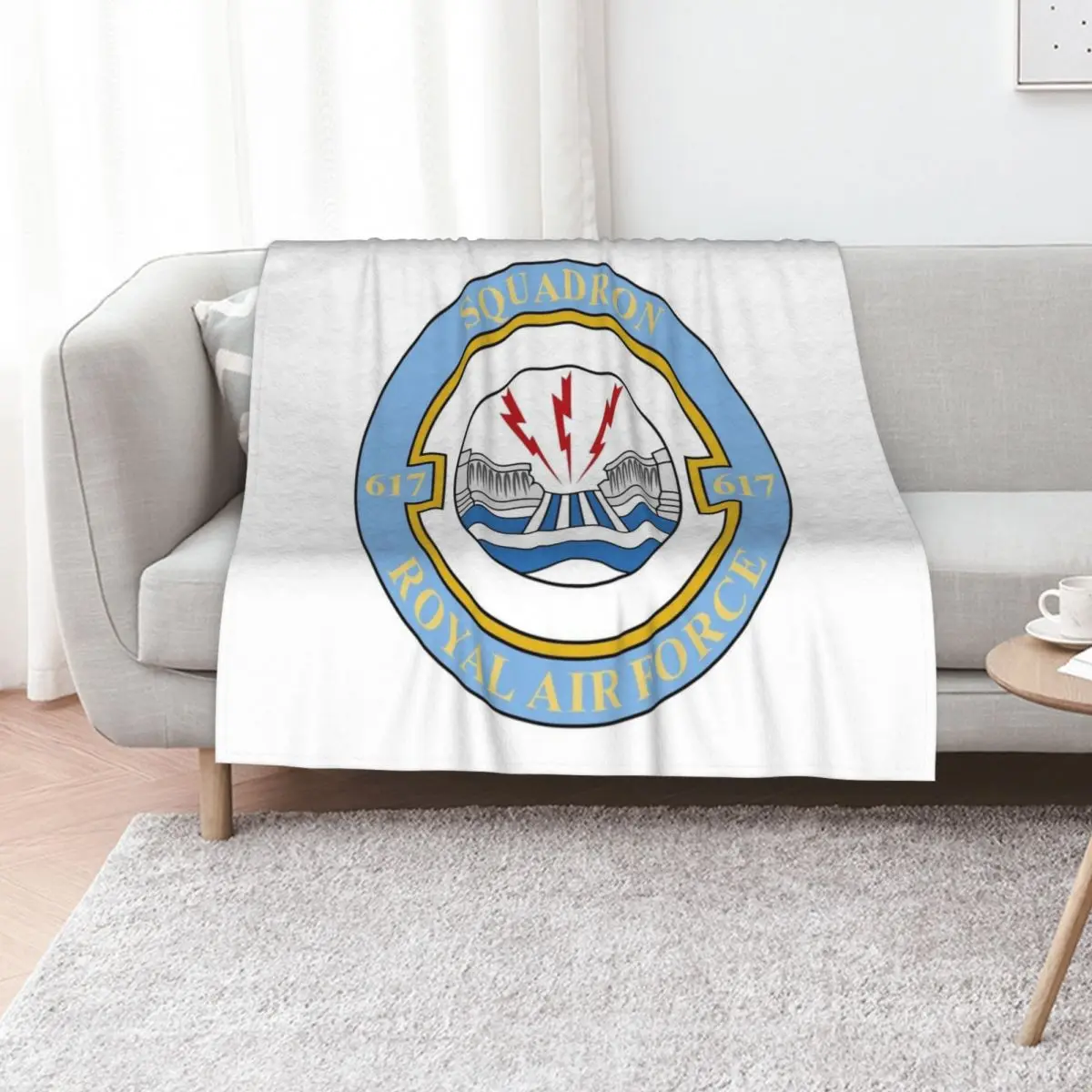 Dambusters - Royal Air Force - 617 Squadron Badge (Operation Chastise) Throw Blanket Plaid on the sofa Thin Blankets