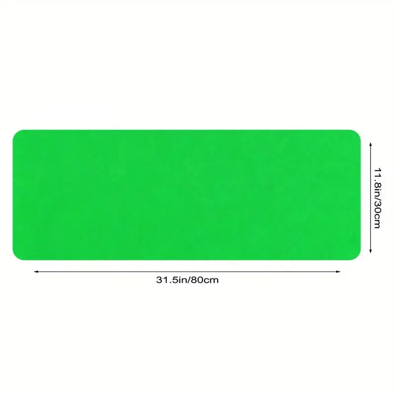 Цельный яркий зеленый настольный коврик, нескользящая основа, идеально подходит для игрового использования и офисного использования, размеры 31,5 x 11,8 дюйма.