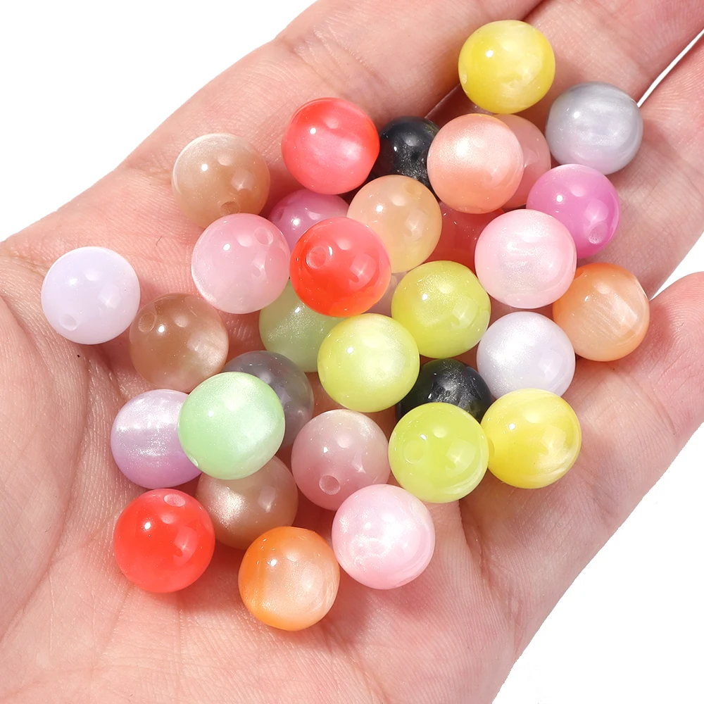 

20-50pcs/lot 8/10/12mm Imitation Cat Eye Round Resin Beads Bracelet Spacer Beads For DIY Charm Necklace Jewelry Making Findings