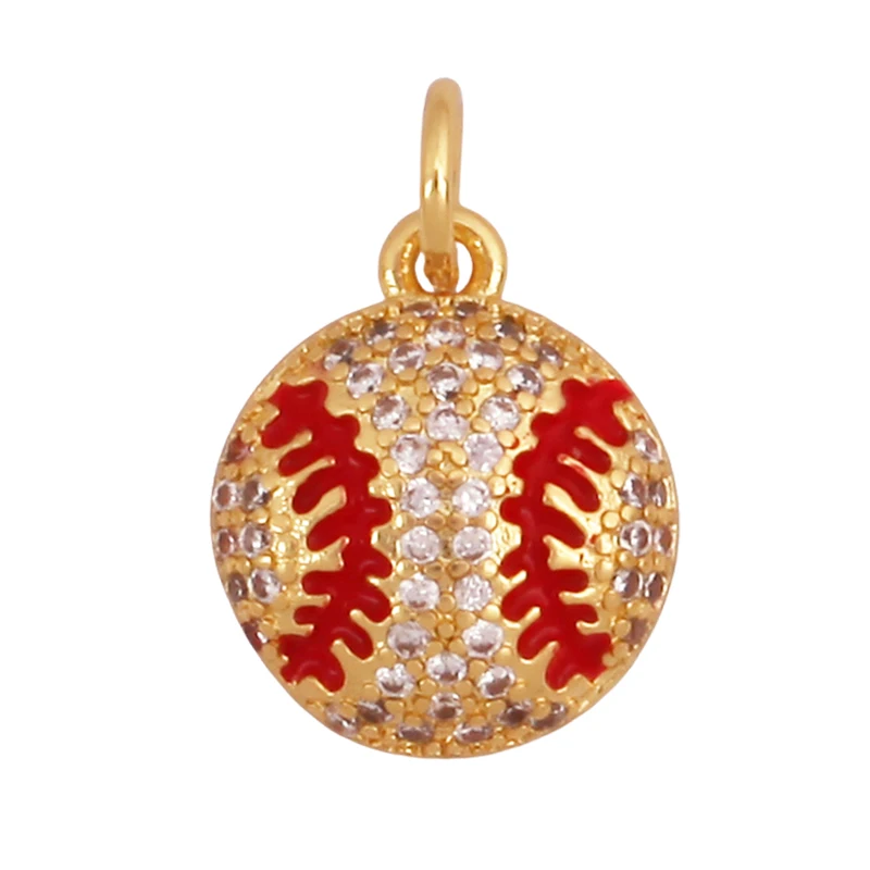 Trendiges Sportshirt, Baseball, Fußball, Rugby, Tennisschläger, Charm-Anhänger, 18 Karat vergoldet, DIY-Halskette, Schmuckzubehör, K94 – Detail 21