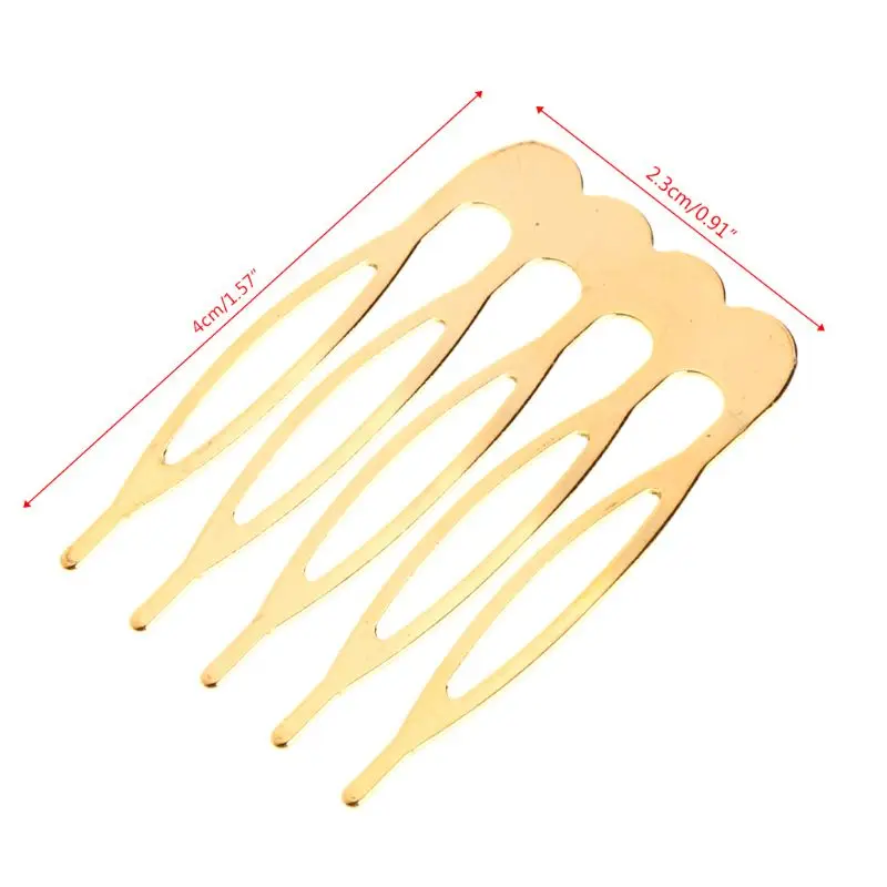 652F 10 Teeth 5 Teeth Golden/Silver Color Hairpin Combs Wedding Hair Accessories Bridal Hair Combs DIY Jewelry Findings