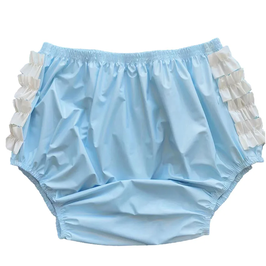 LanggKee Haian Baby  PVC  Frilly Pull-on Plastic Pants Color Blue
