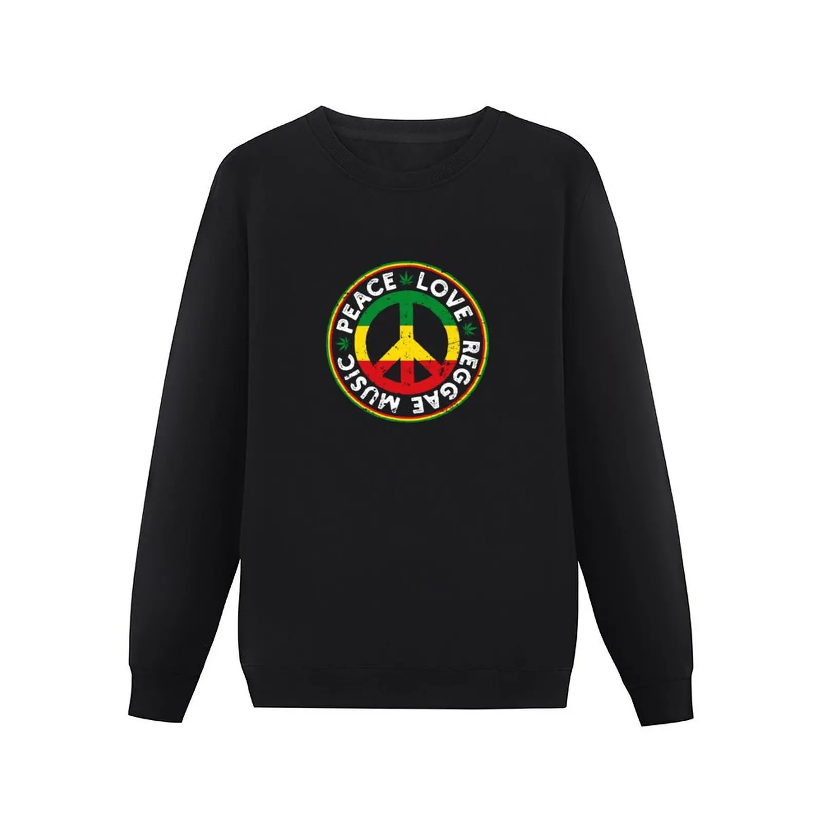 Reggae Peace Love Symbol Rasta Flag Colors Pullover Hoodie men's sweat-shirt set men clothing new sweatshirts