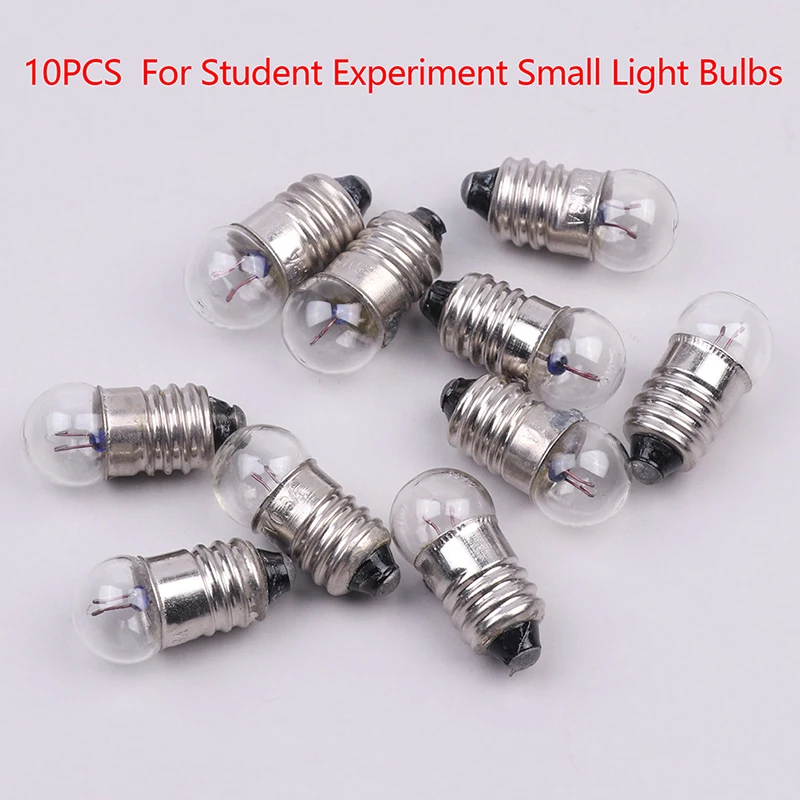 10PCS Miniature Round 0.3A 2.5V Small Light Cannon For Student Experiment Small Light Bulbs Beads Replacement Lighting Bulbs