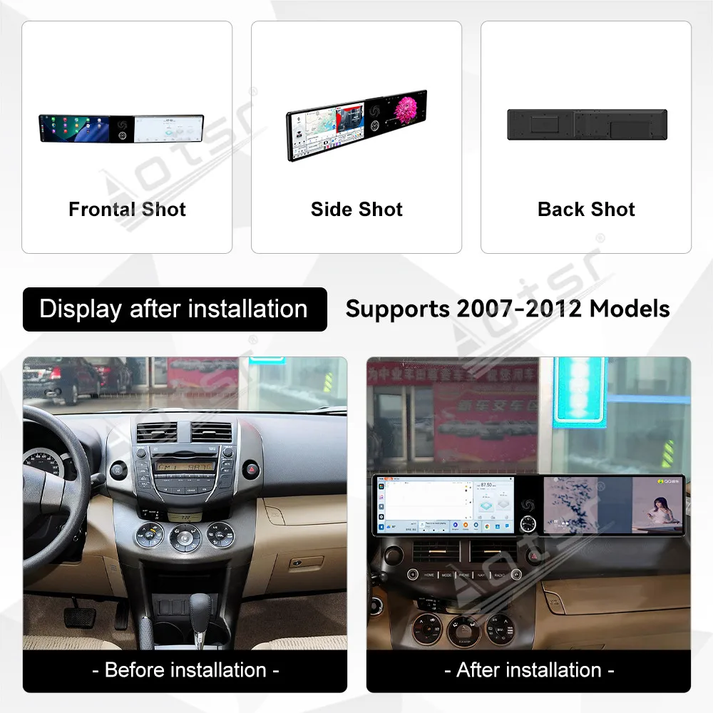 For Toyota RAV4 2007-2012 Android 15 OS 12.3