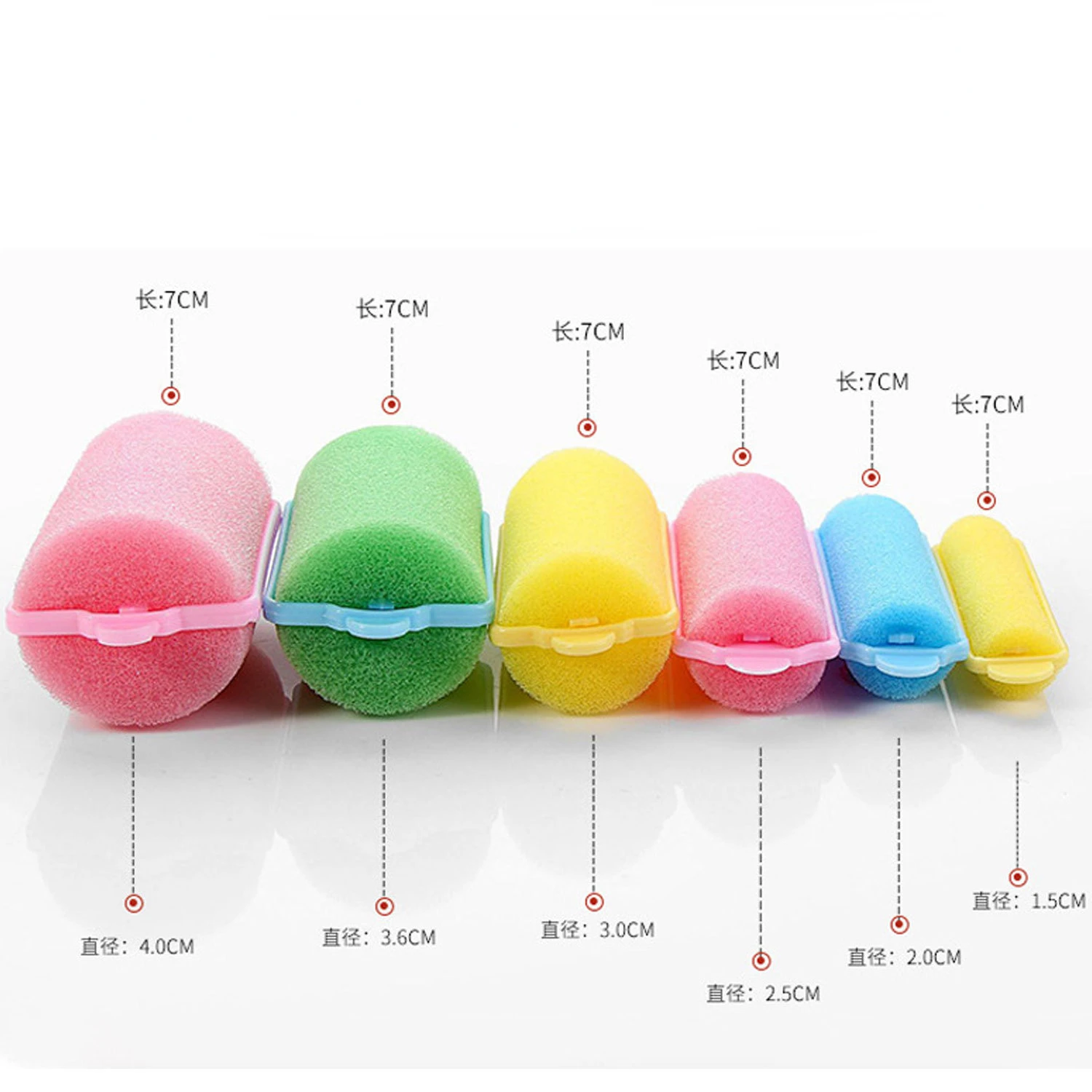 6-14pcs Magic Sponge Foam Hair Rollers Styling Heatless Curlers Cushion Salon DIY Barber Curler Tool Women  Not Hurt Hair 6 Size