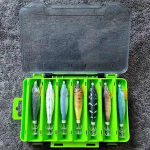 Luminous Wood Fishing Lure, 3D Eye Hard Bait, bait shrimp, squid, octopus, squid, professional fishing tool, 14pcs 12 Main Sales Artificial Camarao - №5